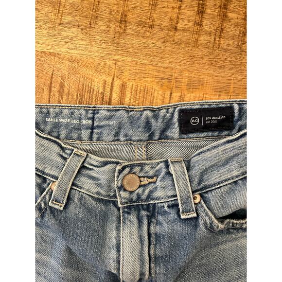 AG Adriano Goldschmied Saige Wide Leg Crop Size 24 High Rise Light Blue Wash 26" - Picture 7 of 15